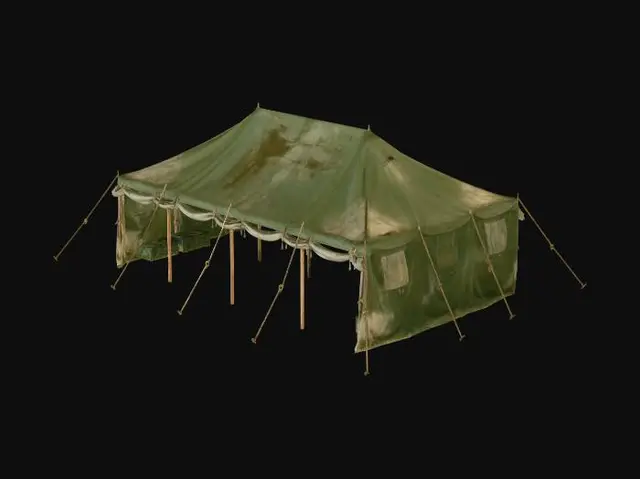3D model for open army tent