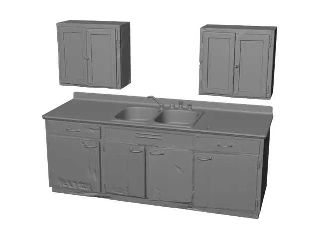 3D model for Mint Green Vintage Kitchen Cabinet