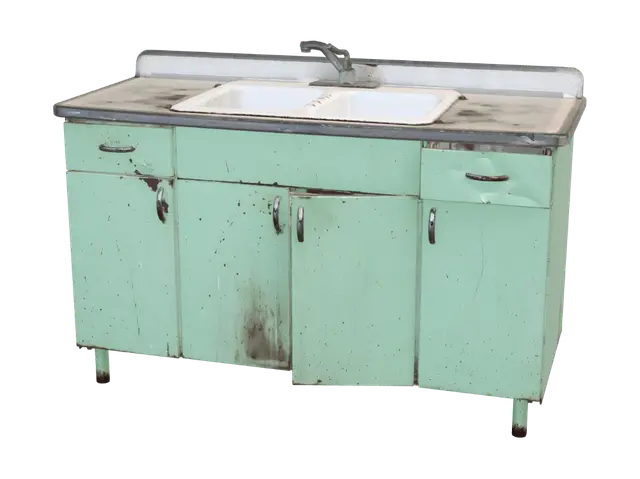 3D model for Retro Green Kitchen Sink Cabinet