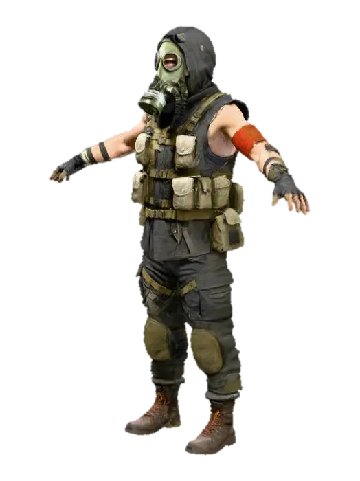 Gas Mask Warrior - Gasmask 3D model, vytvořený pomocí AI