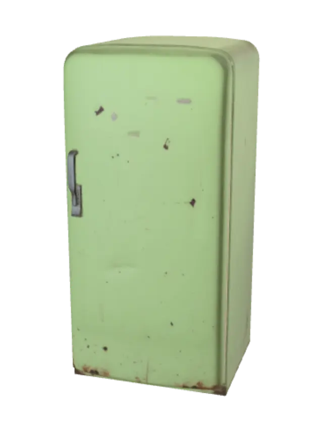 Vintage Green Refrigerator - Household 3D model, AI generated