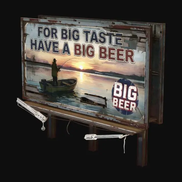 3D model for Big Beer Billboard at Sunset