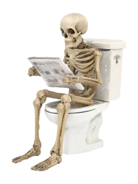 #halloween# , The object is a detailed illustration of a skeleton with elongated… - Toilet 3D model, vytvořený pomocí AI