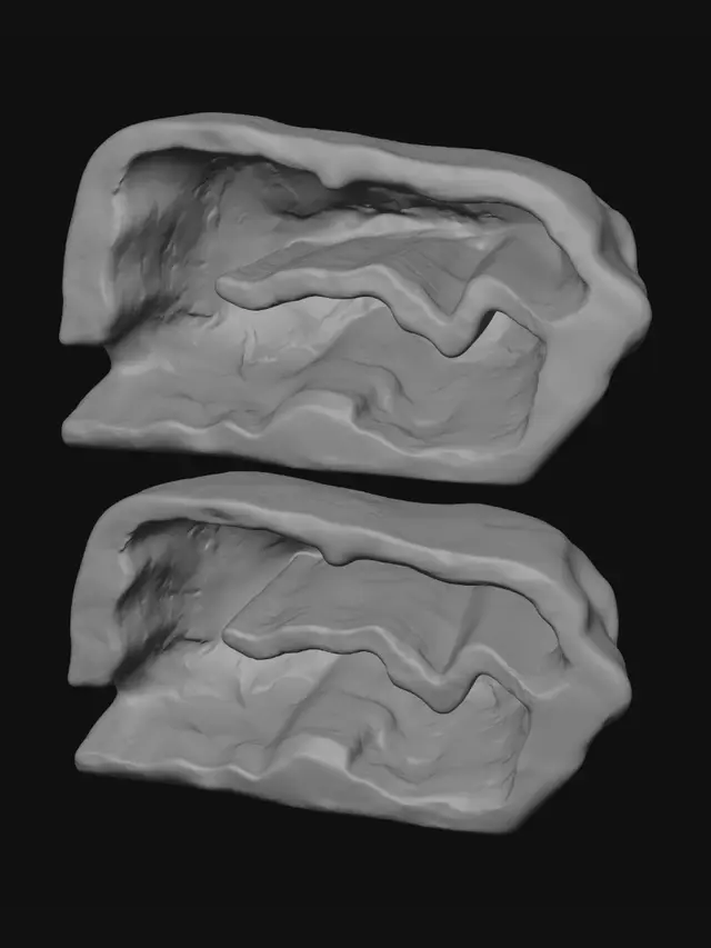 3D model for Worm Burrow in Stone