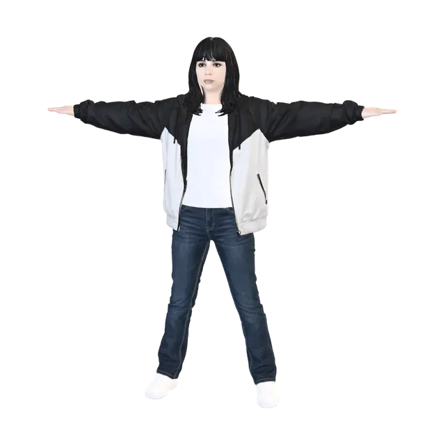 T-Pose Portrait - Neutralexpression 3D model, vytvořený pomocí AI
