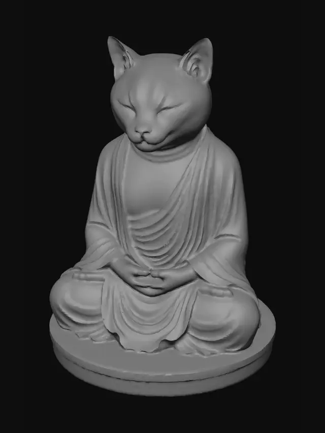 3D model for Zen Cat Statue