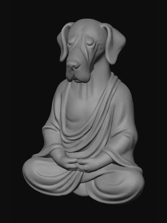 3D model for Meditative Canine Statue