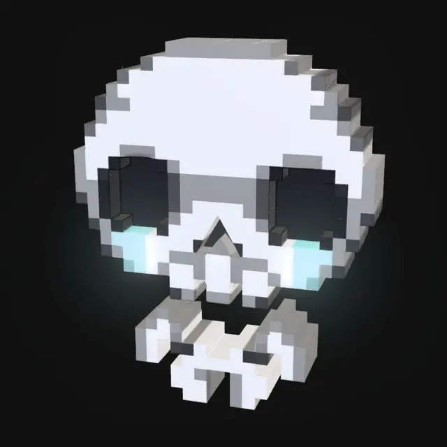 3D model for Tearful Pixel Skull