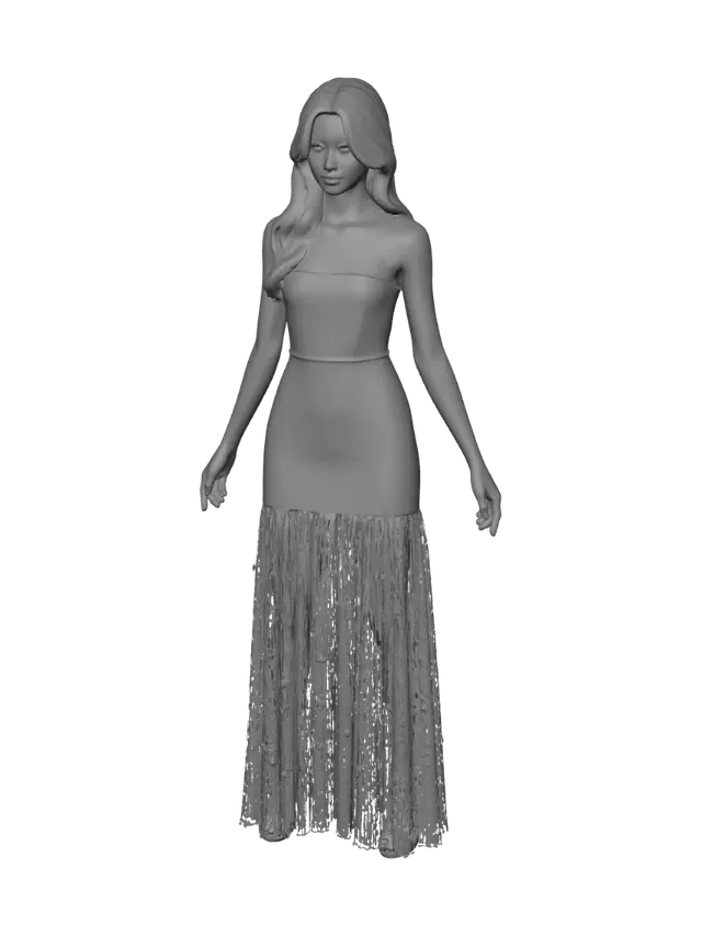 3D model for Ivory Dream Dress