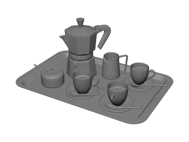 3D model for Silvery Espresso Service