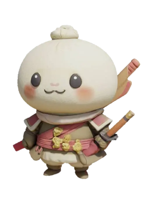小笼包战士 - Chinese 3D model, vytvořený pomocí AI
