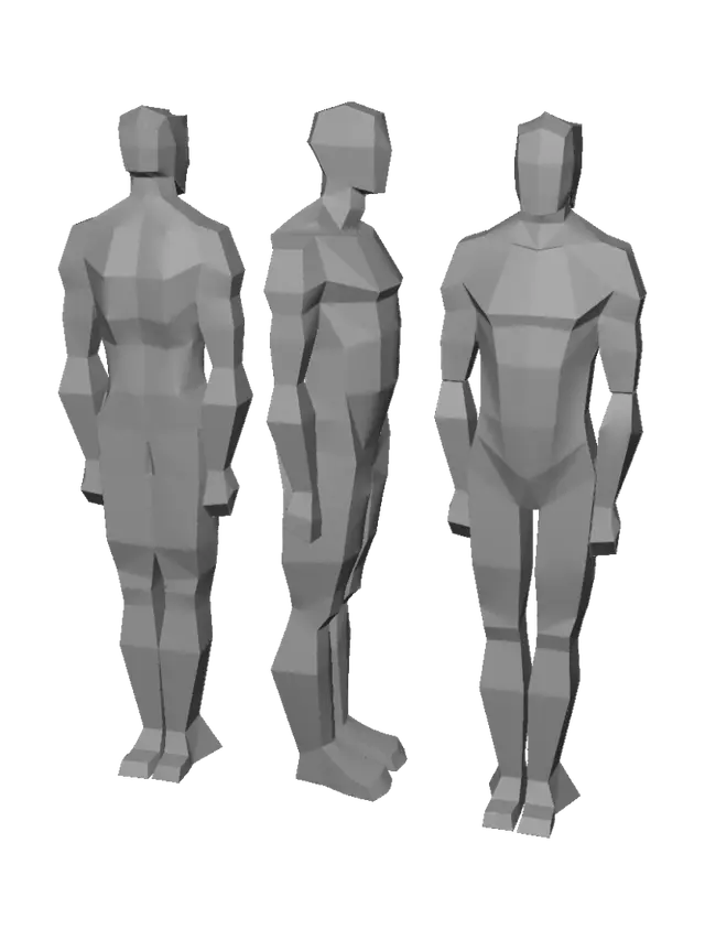 3D model for Low-Poly Humanoid Wireframe