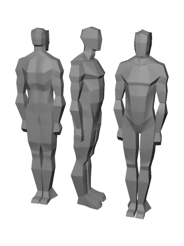 3D model for Low-Poly Humanoid Wireframe