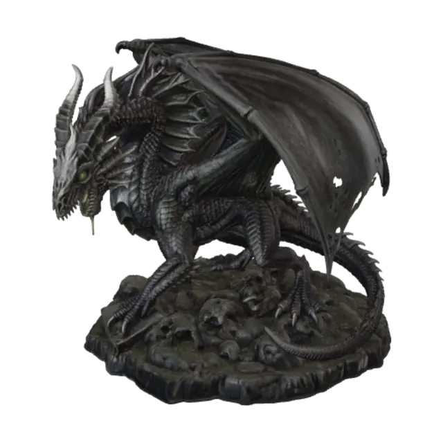 Adult Black Dragon DnD Miniature - Acid 3D model, vytvořený pomocí AI
