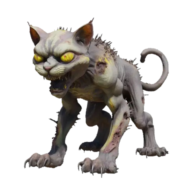 Spiked Feline Fury - Furry 3D model, vytvořený pomocí AI