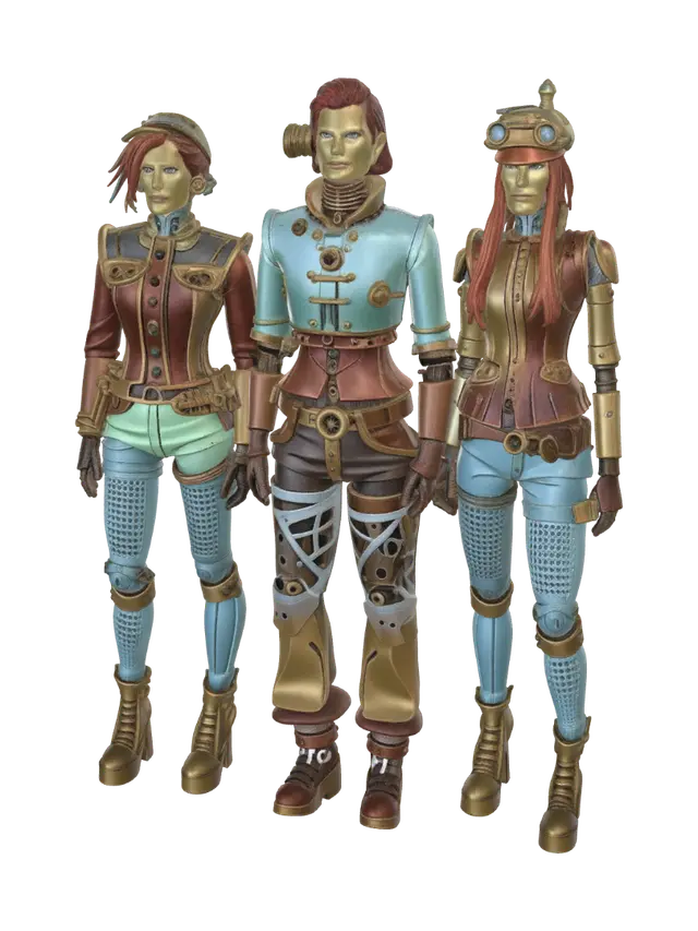 The Brass Skyward Trio 3D model, vytvořený pomocí AI