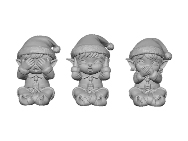3D model for See No, Hear No, Speak No, Chibi Elves, #Christmas2025#