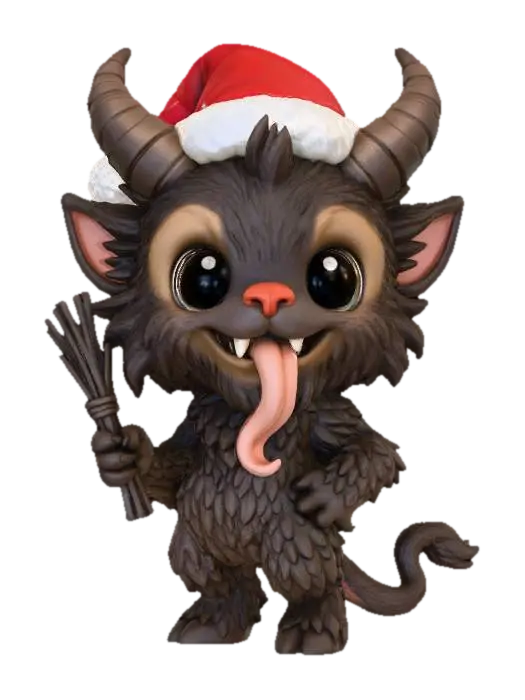 Cuddly Krampus, #Christmas2025# 3D model, vytvořený pomocí AI