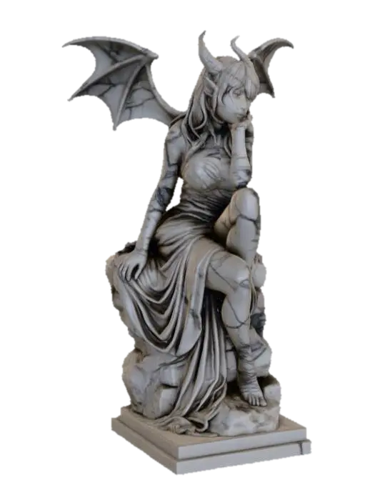 Ethereal Contemplation 3D model, vytvořený pomocí AI