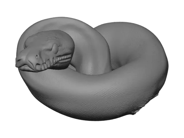3D model for Coiled Python on a Mossy Log