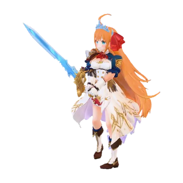 Sword Princess - Pecorine 3D model, vytvořený pomocí AI