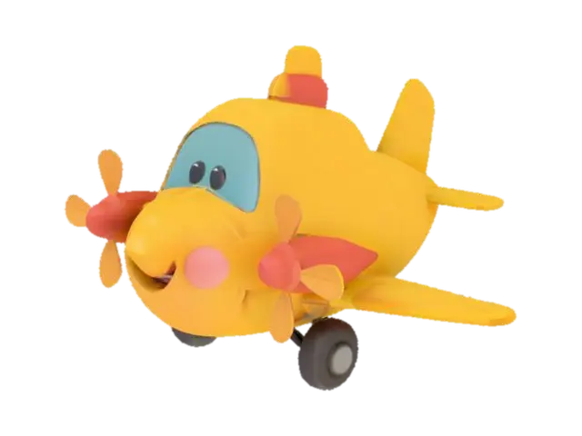 a cute airplane 3D model, vytvořený pomocí AI