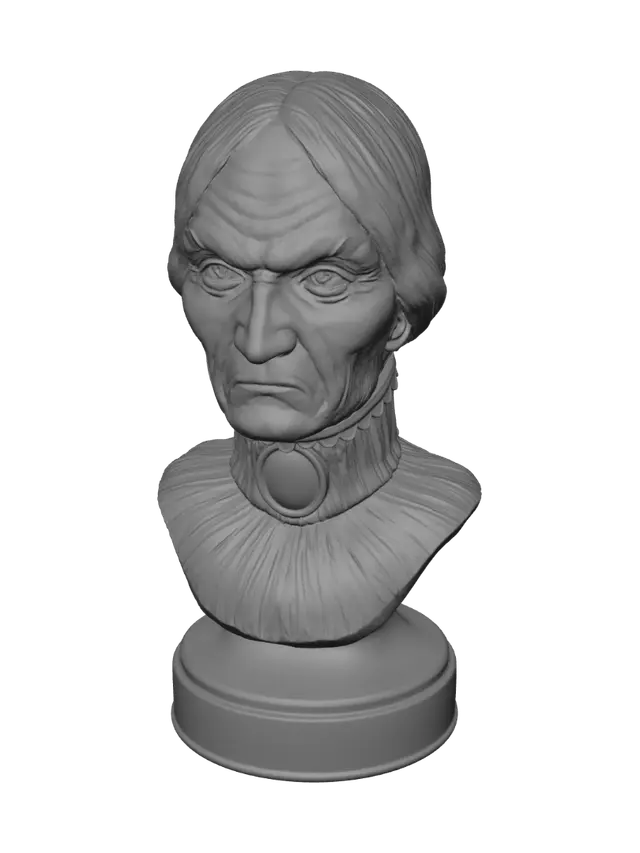 3D model for Sculpted Bust with Hair Bun