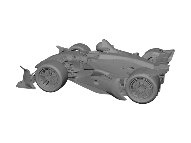 3D model for formula one car transforming into a transformer robot