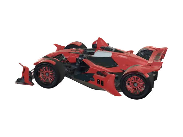 3D model for formula one car transforming into a transformer robot