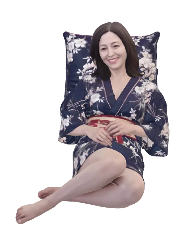 3D model for Quiet Moment in a Floral Silk Kimono