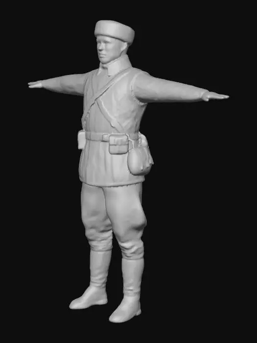 3D model for Soviet WWII Winter Soldier in Uniform