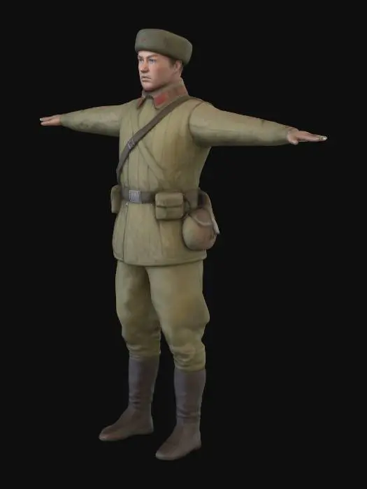3D model for Soviet WWII Winter Soldier in Uniform