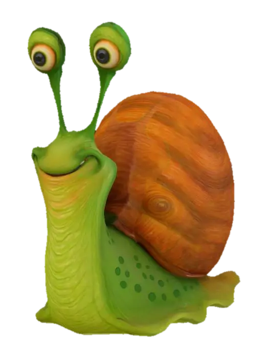 Happy Snail 3D model, vytvořený pomocí AI