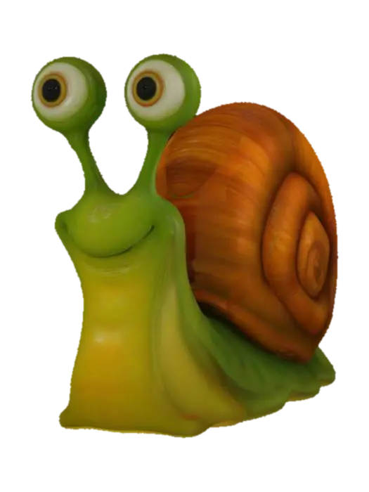 Happy Snail 3D model, vytvořený pomocí AI