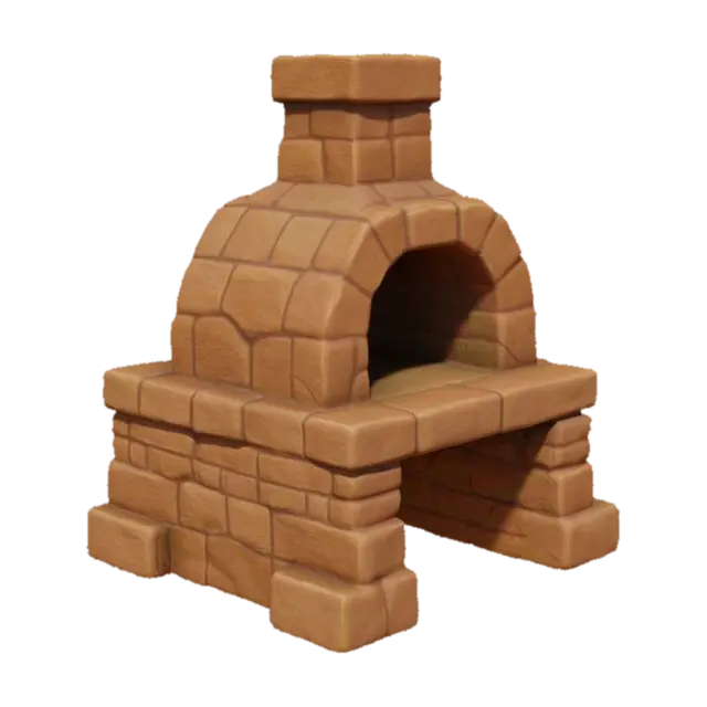 Stone Hearth - Fireplace 3D model, vytvořený pomocí AI