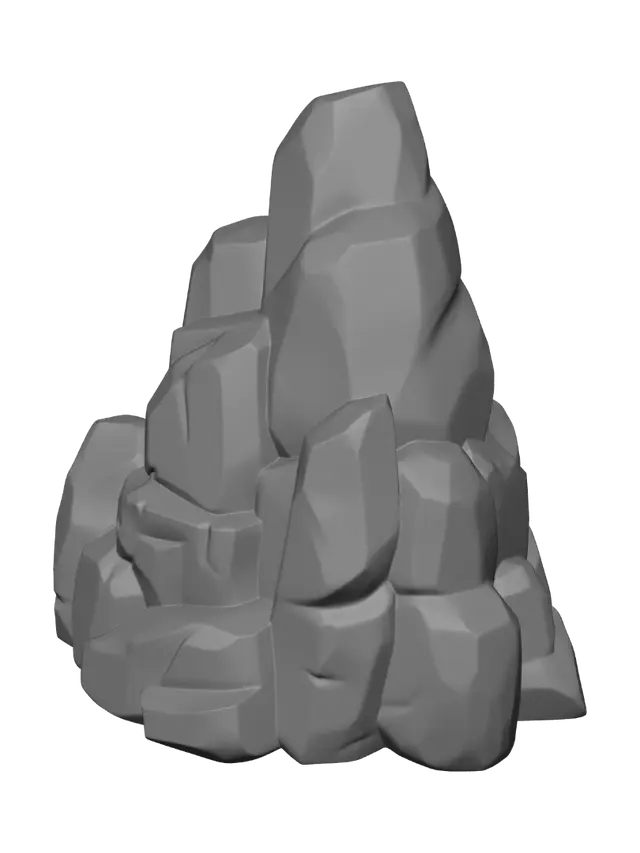 3D model for low poly beautiful mountain rocks