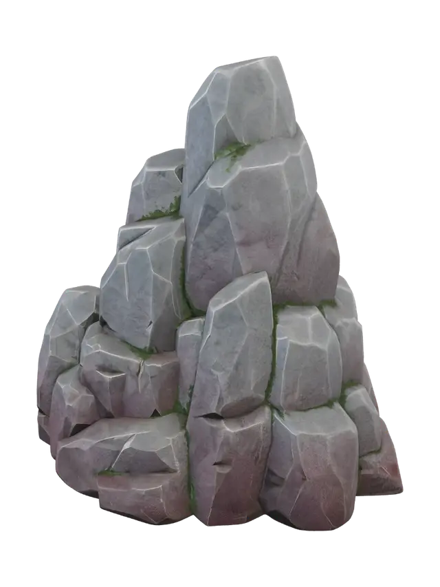 3D model for low poly beautiful mountain rocks