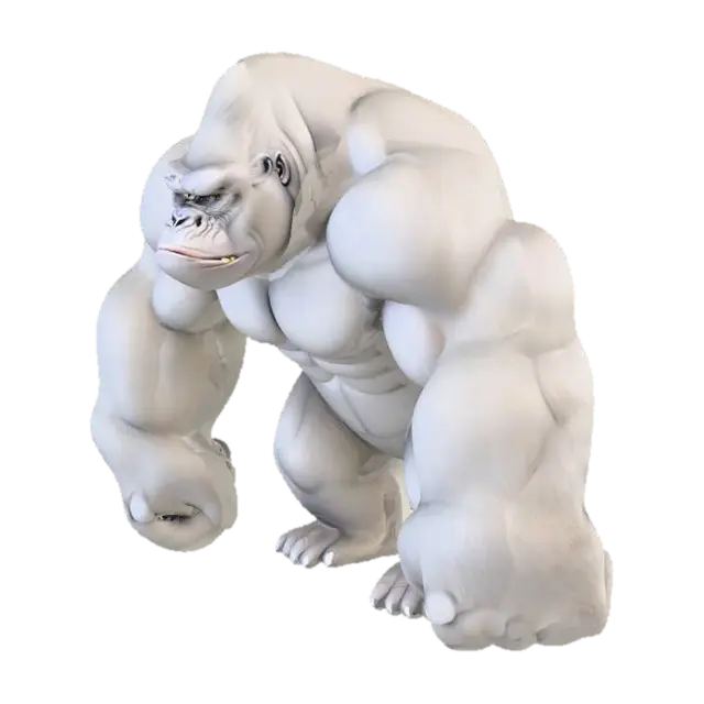Silver back gorilla - Silverback 3D model, vytvořený pomocí AI