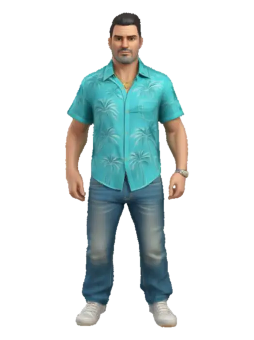 Thomas "Tommy" Vercetti, #AroundTheWorld# - Gta 3D model, vytvořený pomocí AI