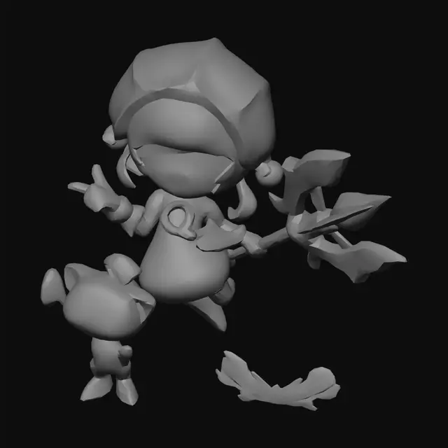 3D model for Blue-Haired Archer in a Verdant Valley