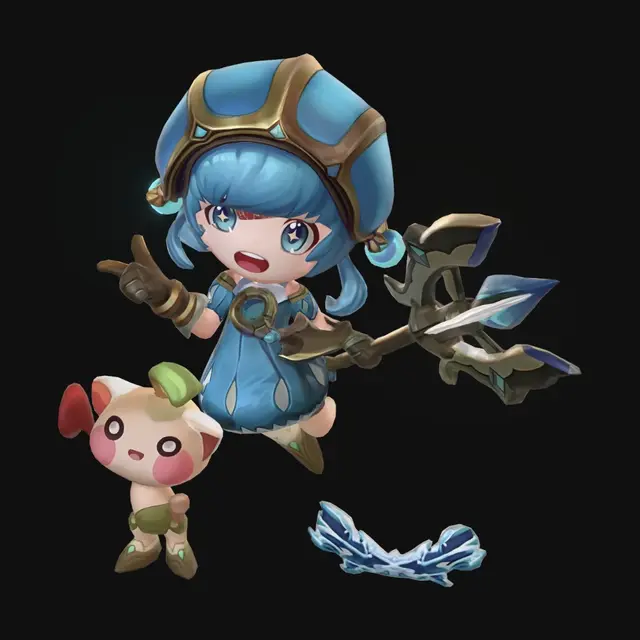 3D model for Blue-Haired Archer in a Verdant Valley