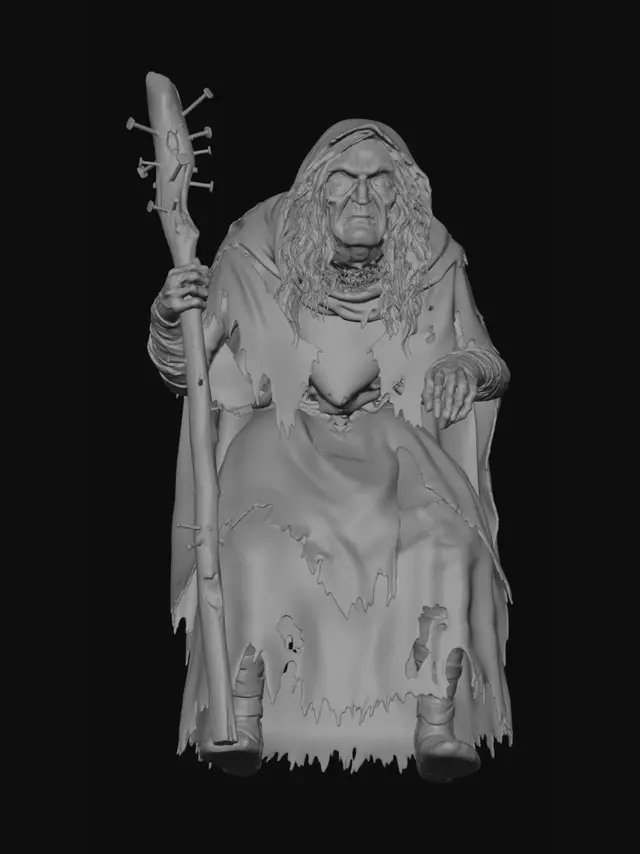 3D model for Crone with the Nail-Studded Staff