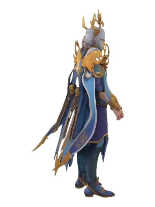 3D model for модель персонажа Jhong Li из Геншин импакс в стиле Лиги легенд