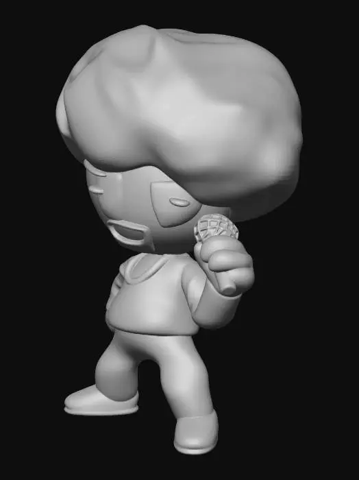 3D model for Cartoon Singer with Microphone