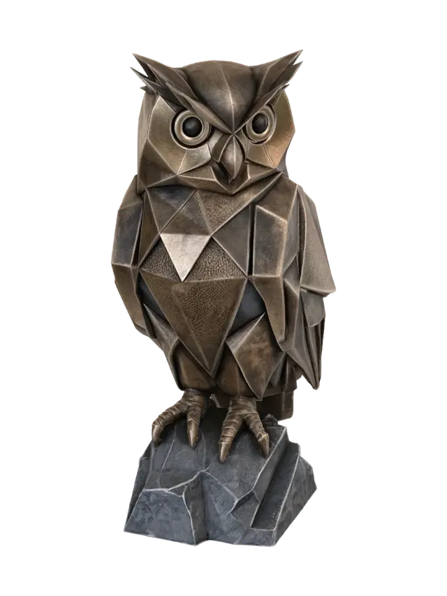 Nocturnal Geometric Owl - Shape 3D model, vytvořený pomocí AI