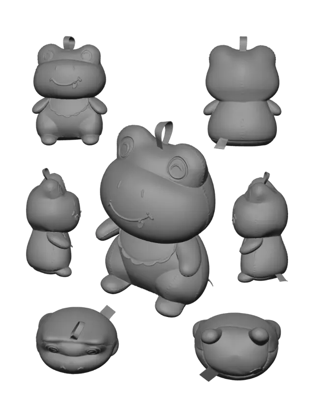 3D model for Green Frog Plush Toy