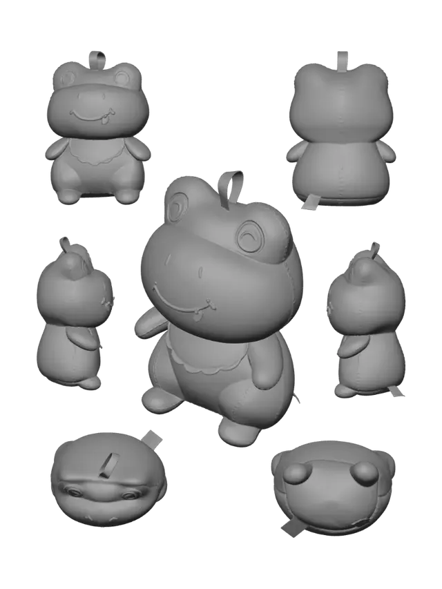 3D model for Green Frog Plush Toy