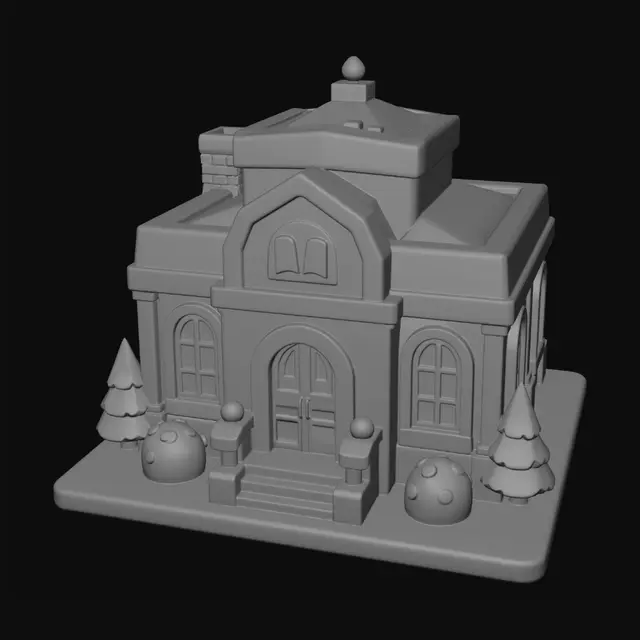 3D model for Blue Roof Library