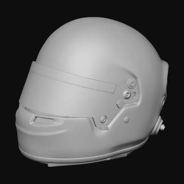3D model for Multicolored Racing Helmet with Sponsor Logos