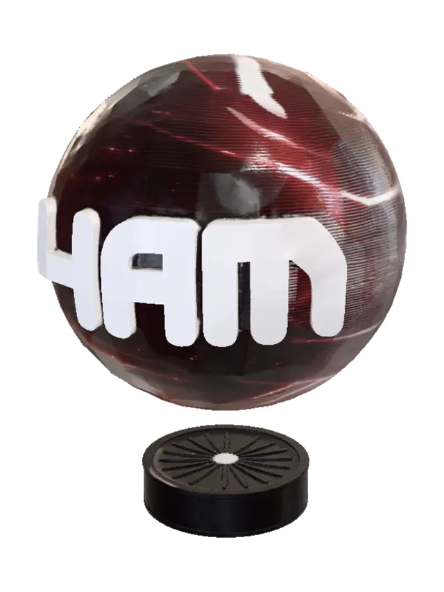 3D model for Create a single, clean, front-facing 3D asset based directly on the supplied 4AM logo.

IMPORTANT: This is a 3D MODEL of the logo, NOT a hologram effect and NOT an animation.

Recreate the exact supplied 4AM logo geometry:
- The characters must read exactly “4AM”.
- Preserve the distinctive rounded geometric shape of the supplied logo.
- Treat the entire 4AM mark as one unified custom 3D object.
- Do not substitute another font.
- Do not reinterpret, redesign or stylise the lettering.
- Do not add any additional words, symbols, icons or graphics.
- The 4, A and M should have consistent thickness and visually connect as in the reference.
- The logo should occupy most of the available width.

GEOMETRY:
Create clean, symmetrical, production-quality polygonal geometry.
Give the logo substantia